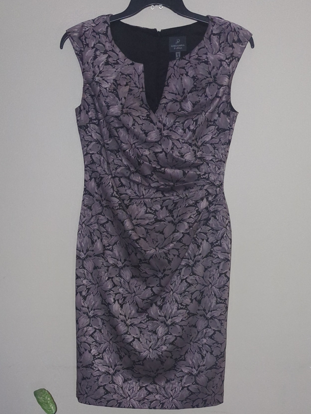 Adrianna Papell Lavender Floral Midi Sheath Dress